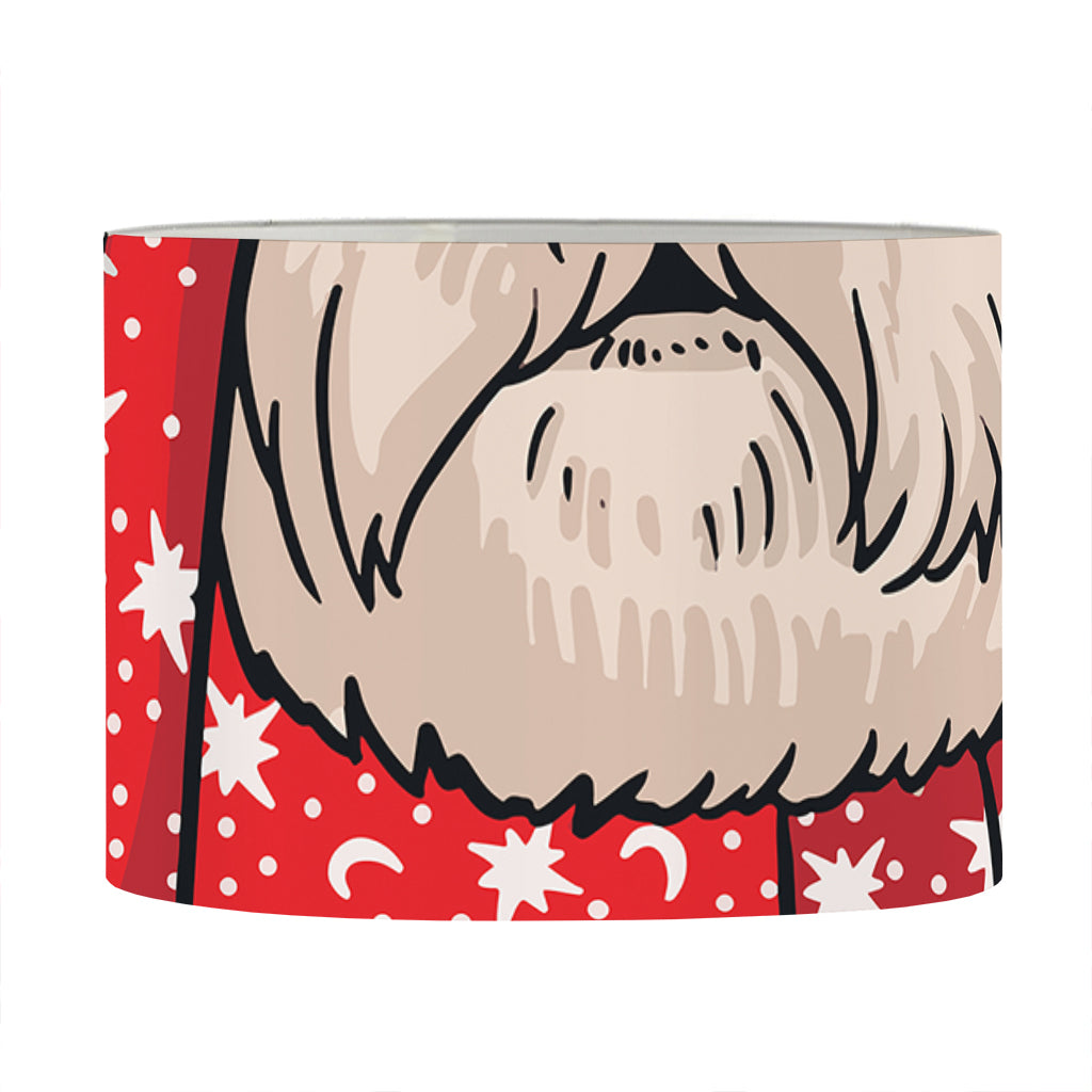 Santa Shih Tzu Print Drum Lamp Shade