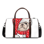 Santa Shih Tzu Print Duffle Bag