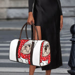 Santa Shih Tzu Print Duffle Bag