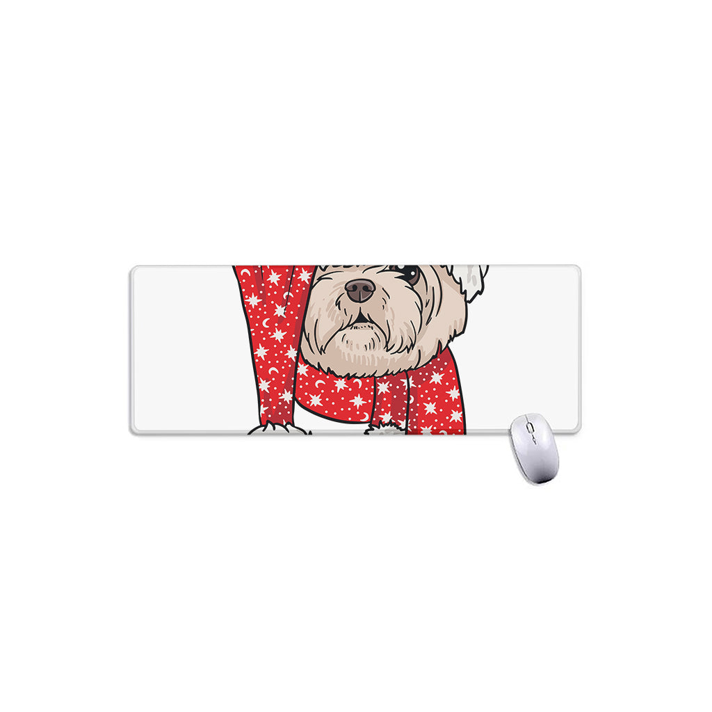 Santa Shih Tzu Print Extended Mouse Pad