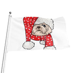 Santa Shih Tzu Print Flag