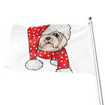 Santa Shih Tzu Print Flag