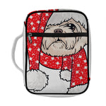 Santa Shih Tzu Print Front Pocket Bible Bag