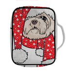 Santa Shih Tzu Print Front Pocket Bible Bag