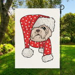Santa Shih Tzu Print Garden Flag