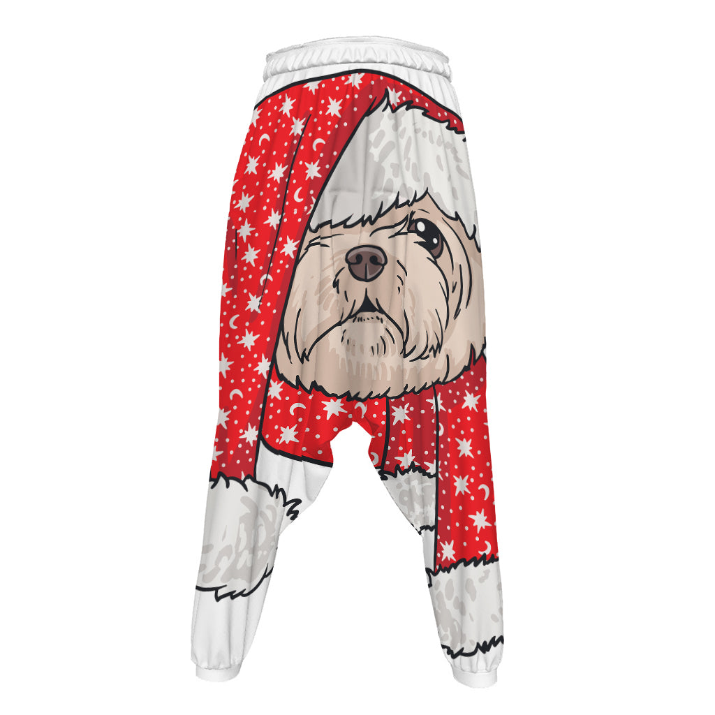 Santa Shih Tzu Print Hammer Pants