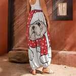 Santa Shih Tzu Print Harem Pants