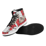 Santa Shih Tzu Print High Top Leather Sneakers