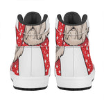 Santa Shih Tzu Print High Top Leather Sneakers