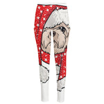 Santa Shih Tzu Print High-Waisted Pocket Leggings