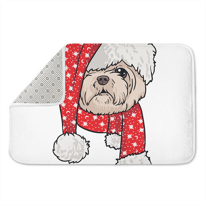 Santa Shih Tzu Print Indoor Door Mat