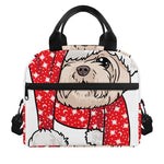 Santa Shih Tzu Print Insulated Lunch Bag