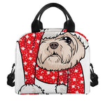Santa Shih Tzu Print Insulated Lunch Bag