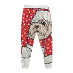 Santa Shih Tzu Print Jogger Pants