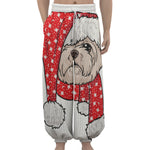 Santa Shih Tzu Print Lantern Pants