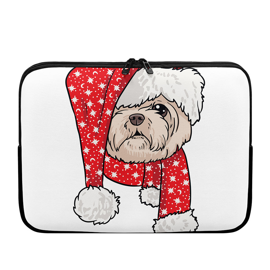 Santa Shih Tzu Print Laptop Sleeve