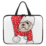 Santa Shih Tzu Print Laptop Sleeve With Handle