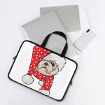 Santa Shih Tzu Print Laptop Sleeve With Handle