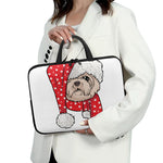 Santa Shih Tzu Print Laptop Sleeve With Handle