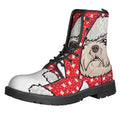 Santa Shih Tzu Print Lace-Up Boots