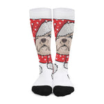 Santa Shih Tzu Print Long Socks