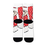 Santa Shih Tzu Print Long Socks