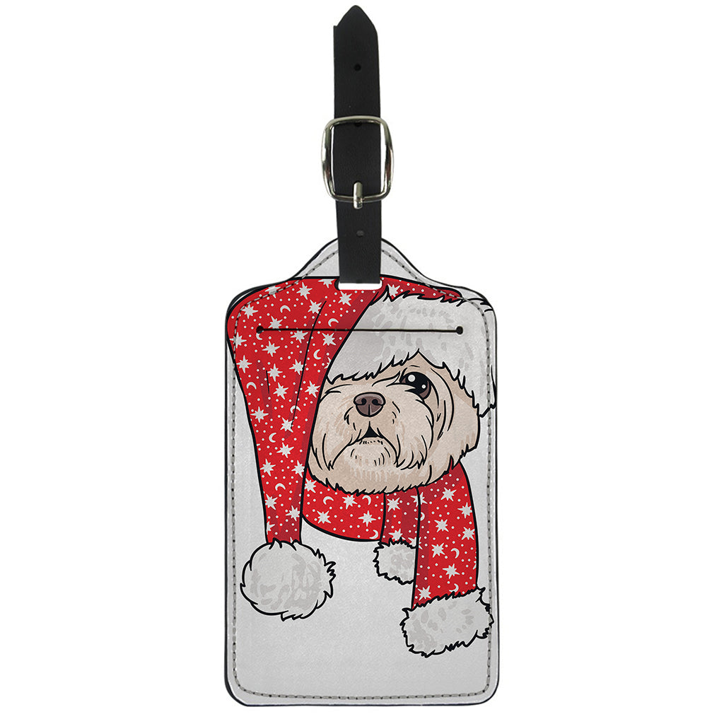 Santa Shih Tzu Print Luggage Tag