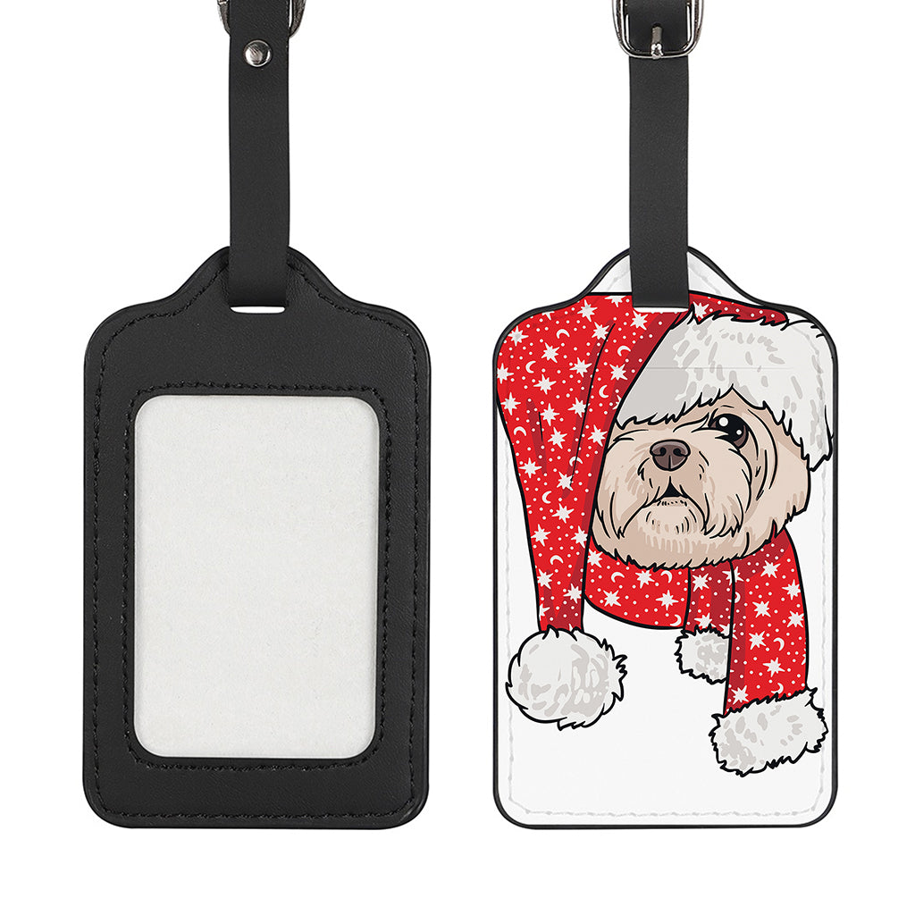 Santa Shih Tzu Print Luggage Tag