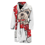 Santa Shih Tzu Print Men's Bathrobe