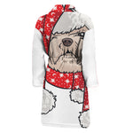 Santa Shih Tzu Print Men's Bathrobe