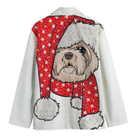 Santa Shih Tzu Print Men's Blazer