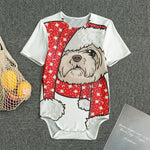 Santa Shih Tzu Print Men's Bodysuit