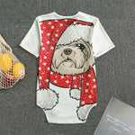 Santa Shih Tzu Print Men's Bodysuit
