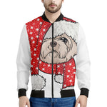 Santa Shih Tzu Print Men's Bomber Jacket