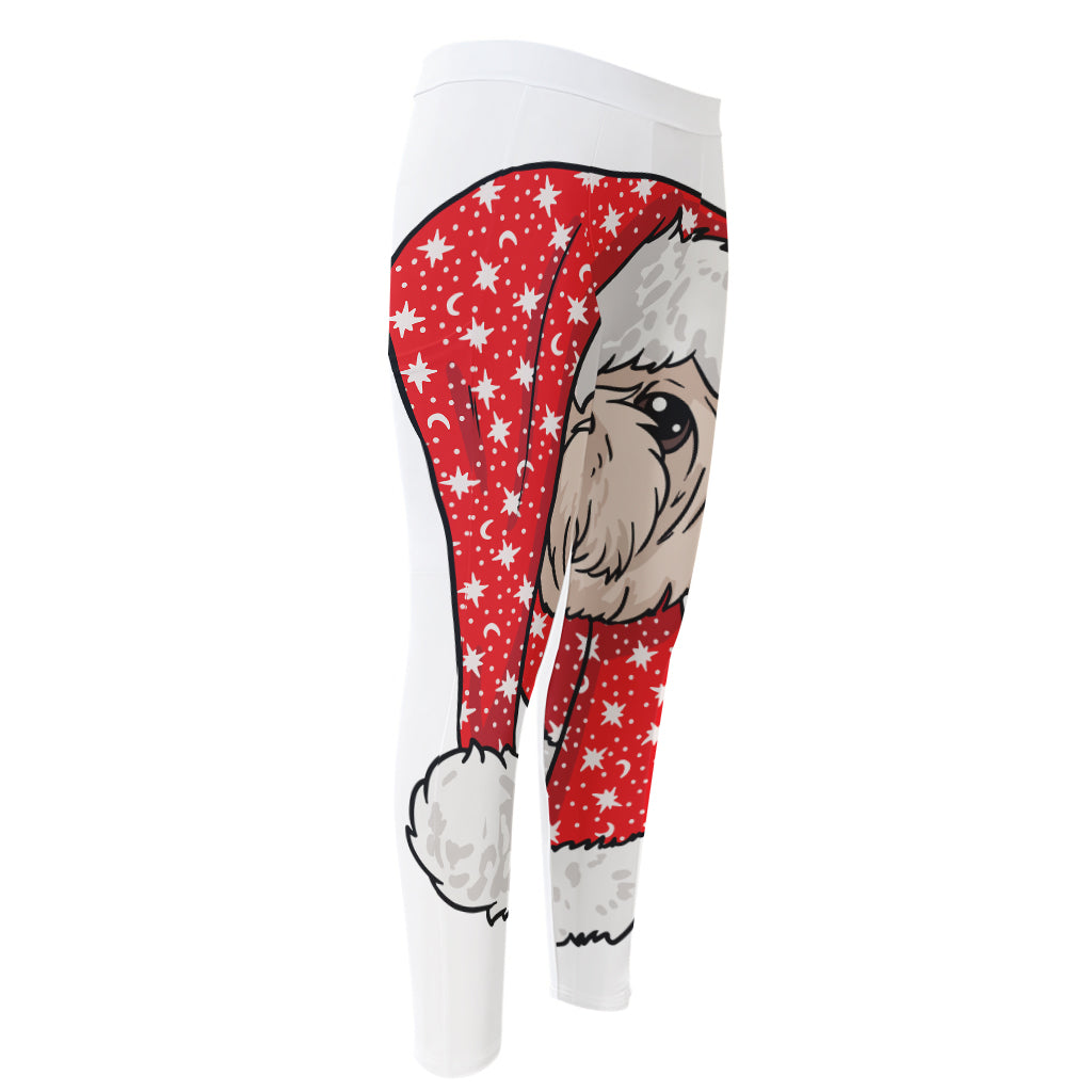 Santa Shih Tzu Print Men's Compression Pants