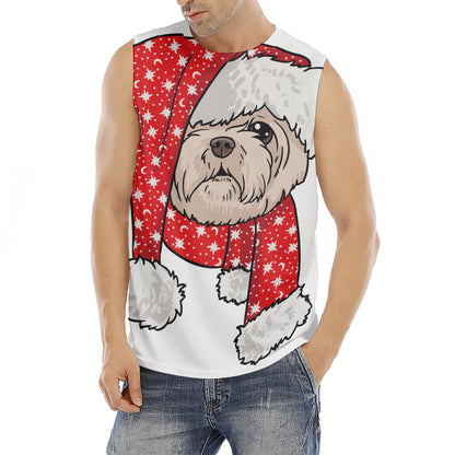 Santa Shih Tzu Print Men's Fitness Tank Top
