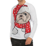 Santa Shih Tzu Print Men's Long Sleeve Rash Guard