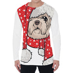 Santa Shih Tzu Print Men's Long Sleeve T-Shirt