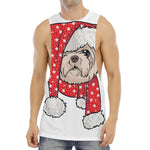 Santa Shih Tzu Print Men's Muscle Tank Top