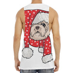 Santa Shih Tzu Print Men's Muscle Tank Top