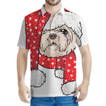 Santa Shih Tzu Print Men's Polo Shirt