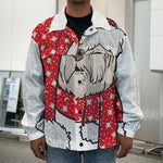 Santa Shih Tzu Print Men's Shirt Jacket