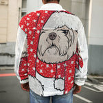 Santa Shih Tzu Print Men's Shirt Jacket