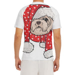 Santa Shih Tzu Print Men's Short Sleeve Rash Guard