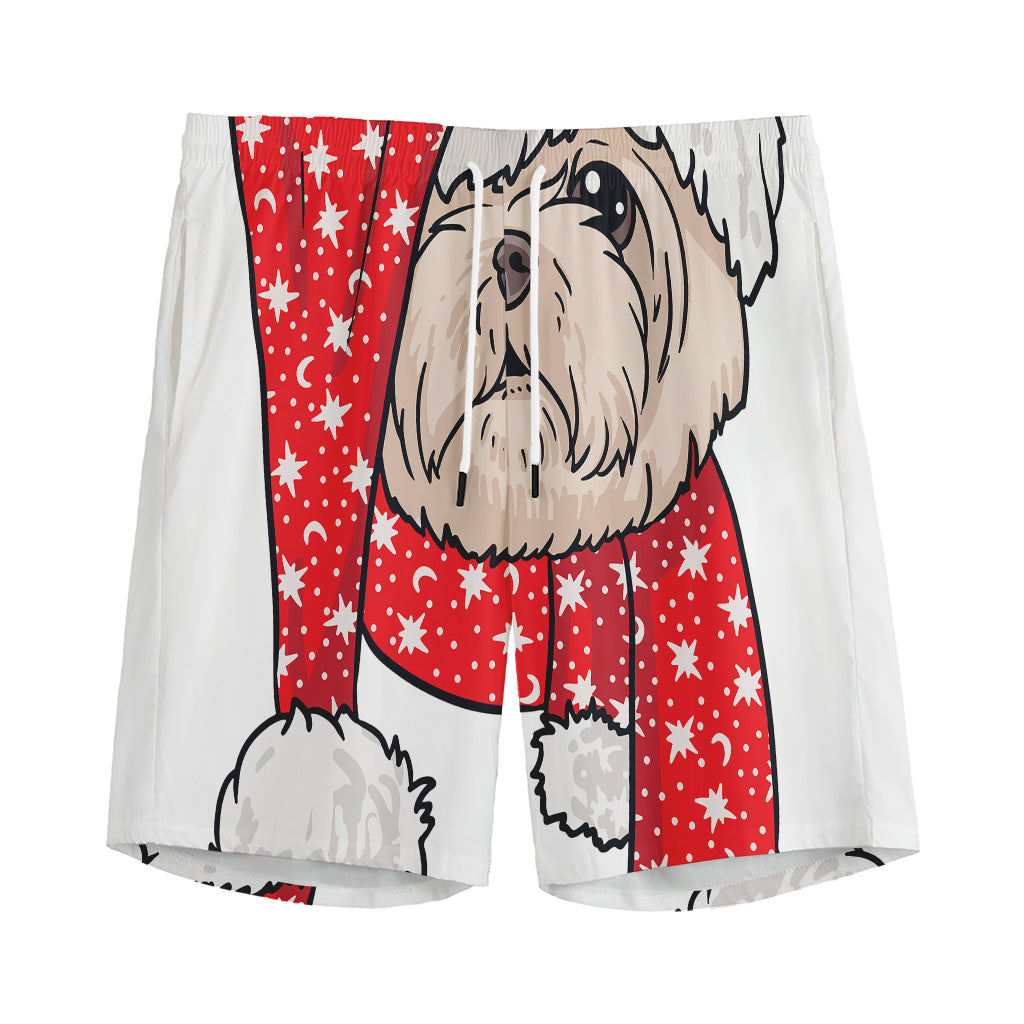 Santa Shih Tzu Print Men's Sports Shorts