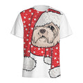 Santa Shih Tzu Print Men's Athletic T-Shirt