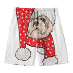Santa Shih Tzu Print Men's Swim Trunks