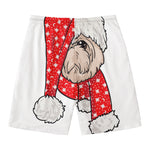 Santa Shih Tzu Print Men's Swim Trunks