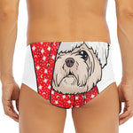 Santa Shih Tzu Print Men's Triangle Swim Briefs
