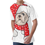 Santa Shih Tzu Print Men's Velvet T-Shirt